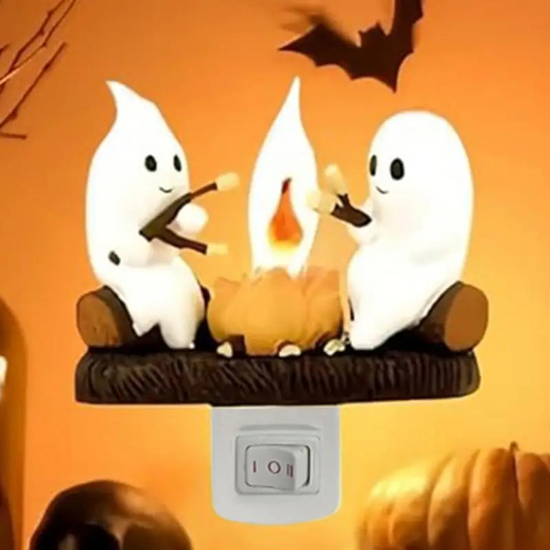 Ghost Campfire Flickering Night Light Halloween Lantern Night Light