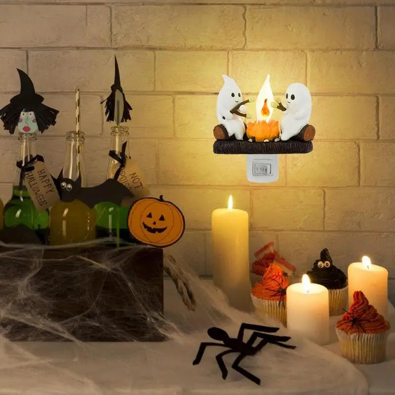 Ghost Campfire Flickering Night Light Halloween Lantern Night Light