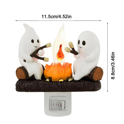 Ghost Campfire Flickering Night Light Halloween Lantern Night Light