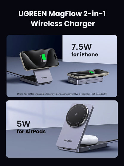  Magnetic Wireless Fast Charger 20W 2-In-1 for iPhone Airpods 4