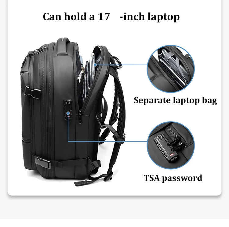 17 Inch Laptop Travel Backpack with Vacuum Compression Large Capacity