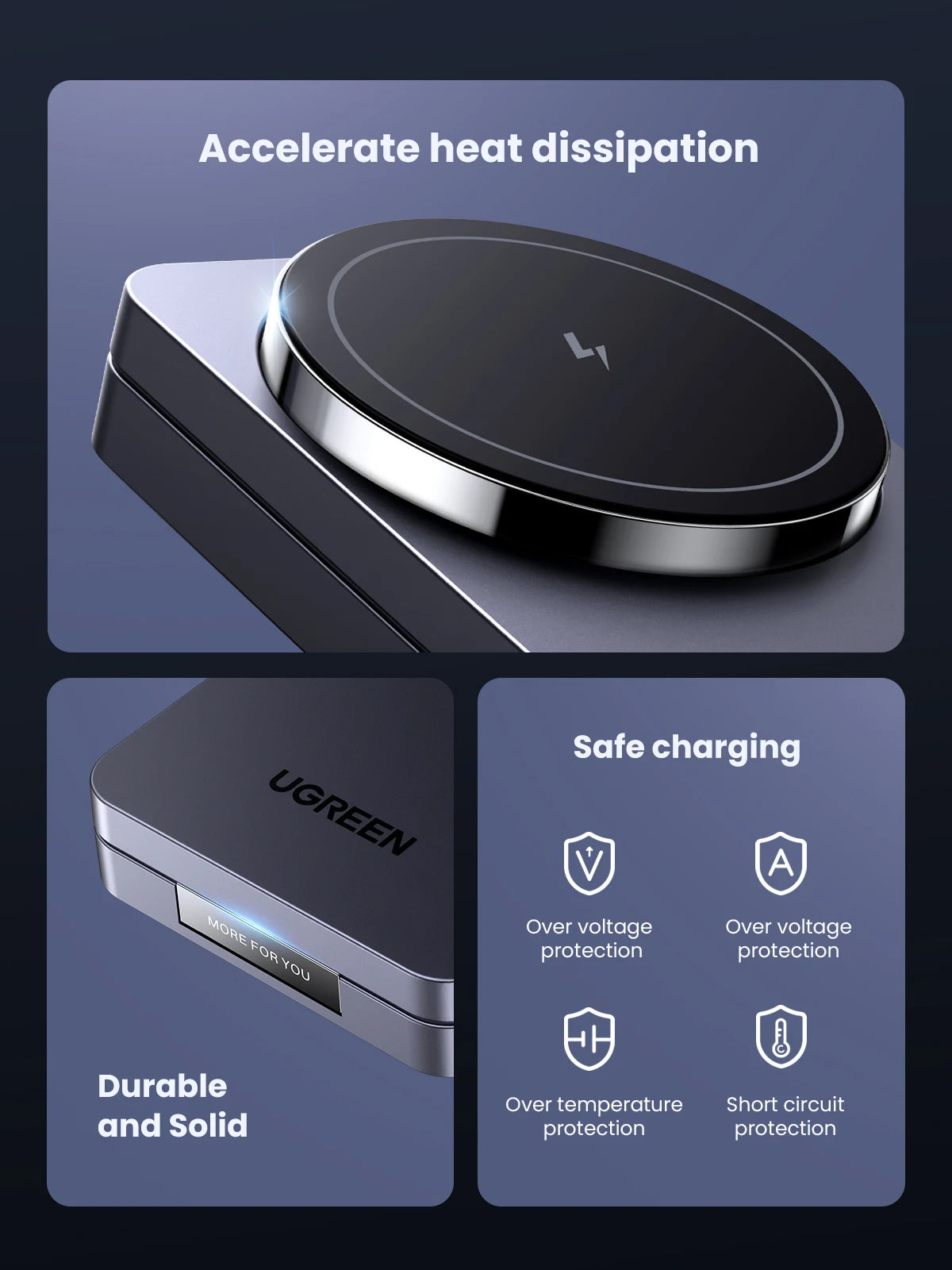  Magnetic Wireless Fast Charger 20W 2-In-1 for iPhone Airpods 4