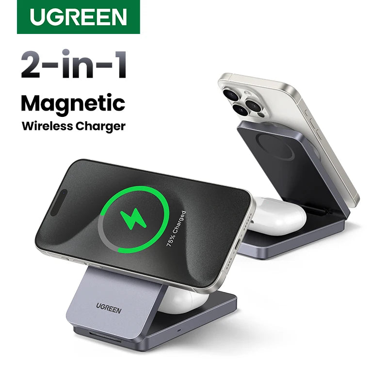  Magnetic Wireless Fast Charger 20W 2-In-1 for iPhone Airpods 4