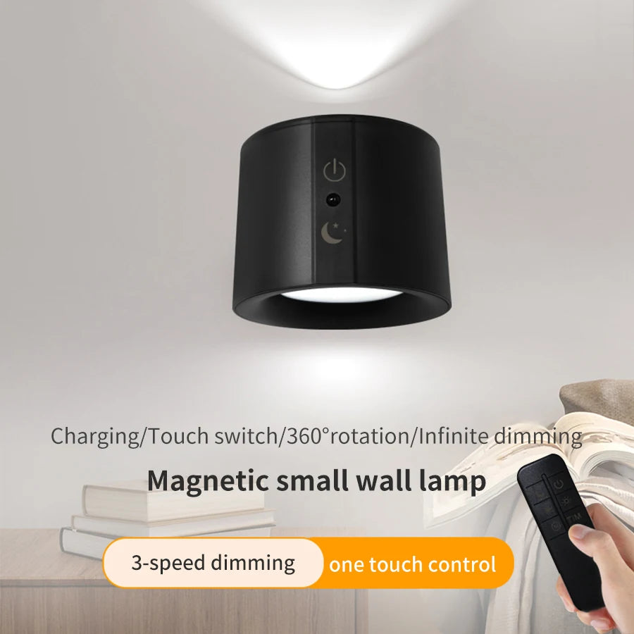 LED Wall Lamp 360 Rotatable 3Colors Wireless 