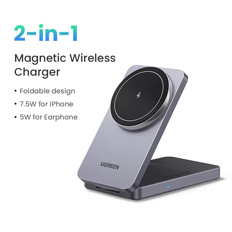  Magnetic Wireless Fast Charger 20W 2-In-1 for iPhone Airpods 4